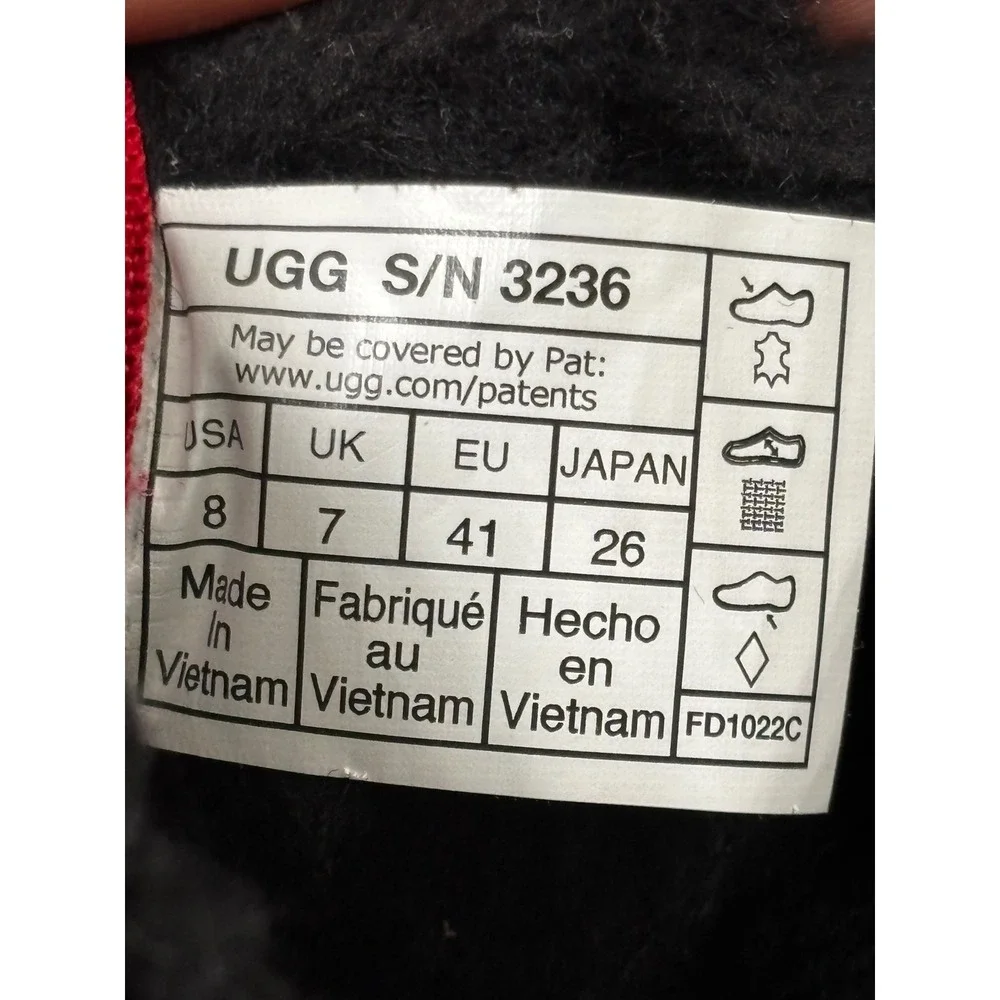 UGG Men's Neumel Black Red Gray Sherpa Lined Suede Chukka‎ Boots Size 8